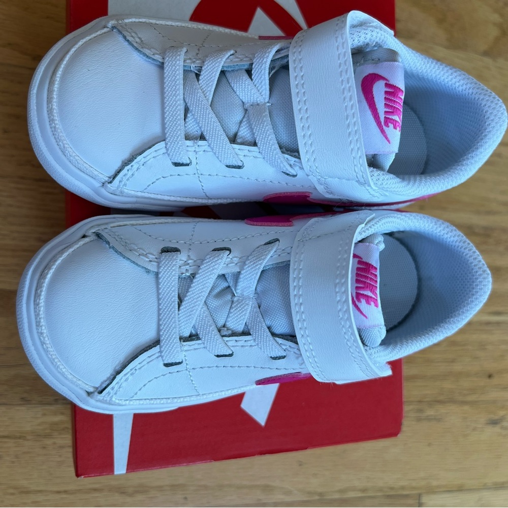 Nike Court Legacy Low White / Pink size 7C Toddler New With Box